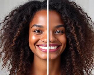 Curly hair transformation and styling